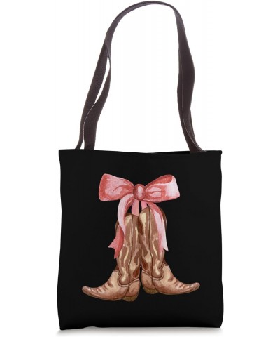 Coquette Pink Bow Cowgirl Boots Cute Graphic Girls, Women Tote Bag $15.36 Totes