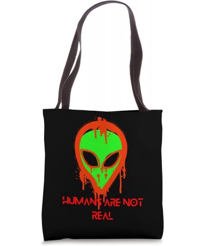 Punk Graffiti Alien Humans Aren't Real Science Geek Tote Bag $9.46 Totes