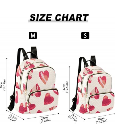 Red Valentine's Day Hearts Backpack Purse for Women Lightweight Back Pack Casual Daypack Travel Shoulder Bag Bookbag - M Medi...