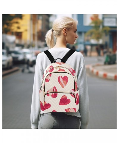 Red Valentine's Day Hearts Backpack Purse for Women Lightweight Back Pack Casual Daypack Travel Shoulder Bag Bookbag - M Medi...