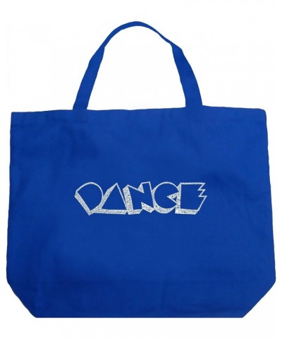 Word Art Large Tote Bag - Different Types of Dance Word Art Black Royal $11.01 Totes