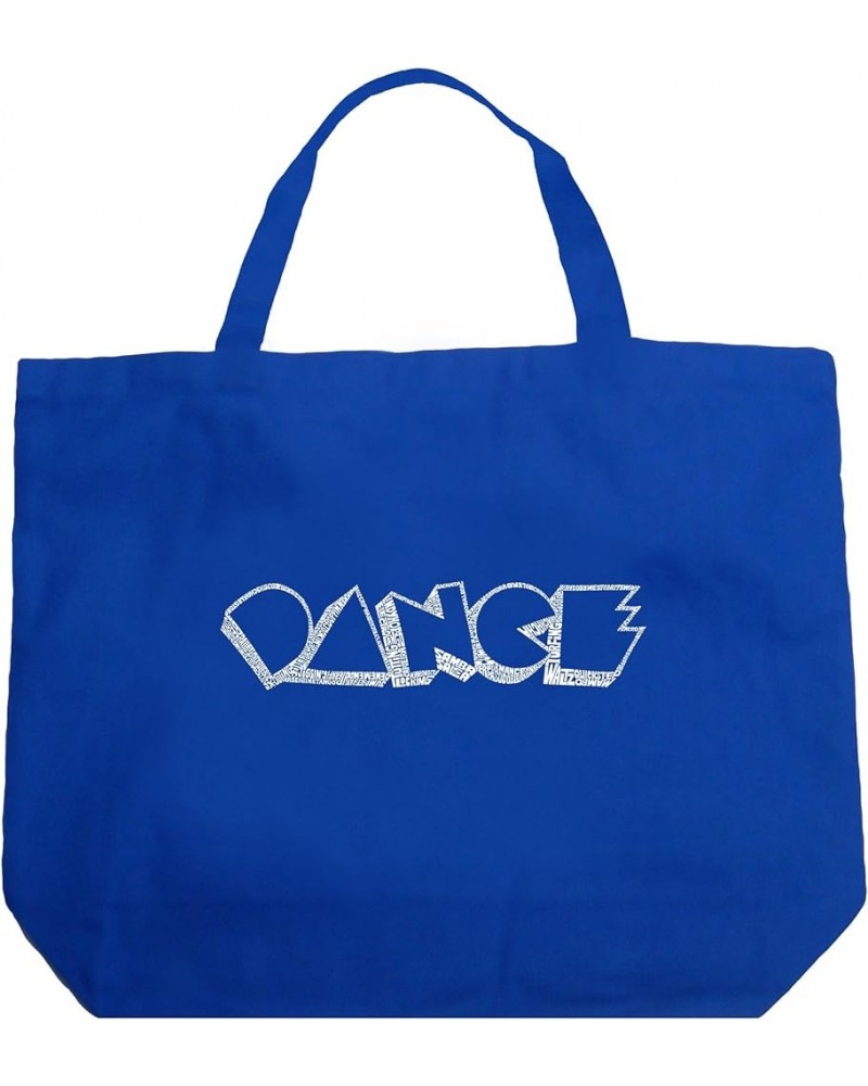 Word Art Large Tote Bag - Different Types of Dance Word Art Black Royal $11.01 Totes