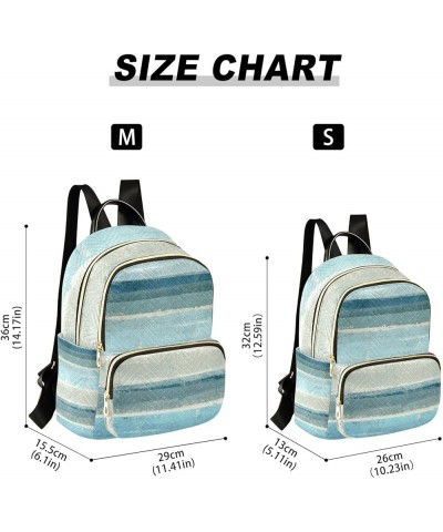 Women Backpack Grey Blue Abstract Stripes Anti-Theft Travel Backpack with Luggage Belt Lightweight Handbag Lady Purse Roomy D...