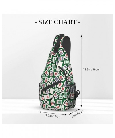 Sling Backpack Mah Jongg Pattern Travel Hiking Daypack Crossbody Shoulder Bag $13.99 Backpacks