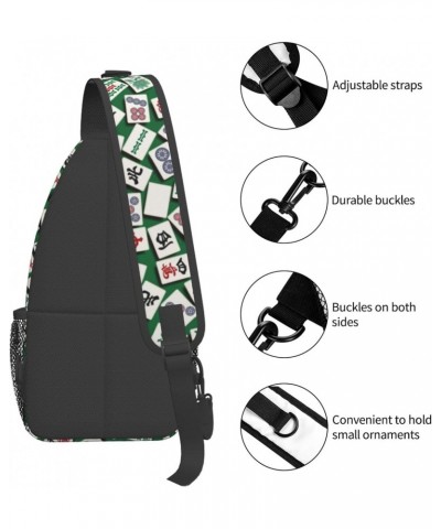 Sling Backpack Mah Jongg Pattern Travel Hiking Daypack Crossbody Shoulder Bag $13.99 Backpacks