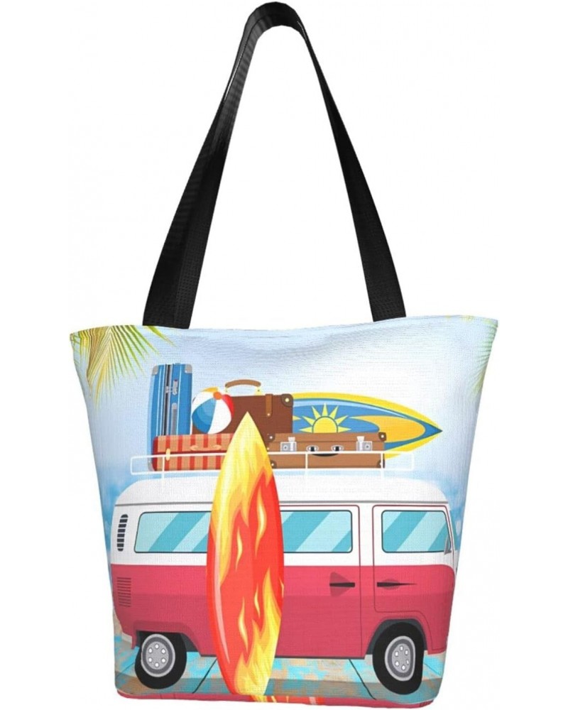 Shoulder Bag Seaside Beach Car Camping Casual Multipurpose Handbag For Women Girls $12.54 Totes