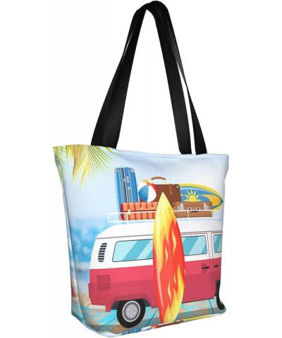 Shoulder Bag Seaside Beach Car Camping Casual Multipurpose Handbag For Women Girls $12.54 Totes