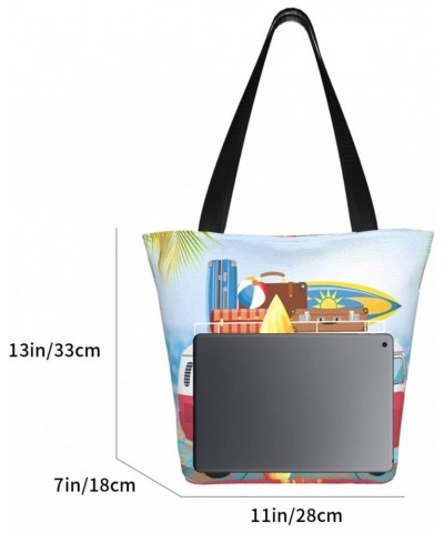 Shoulder Bag Seaside Beach Car Camping Casual Multipurpose Handbag For Women Girls $12.54 Totes