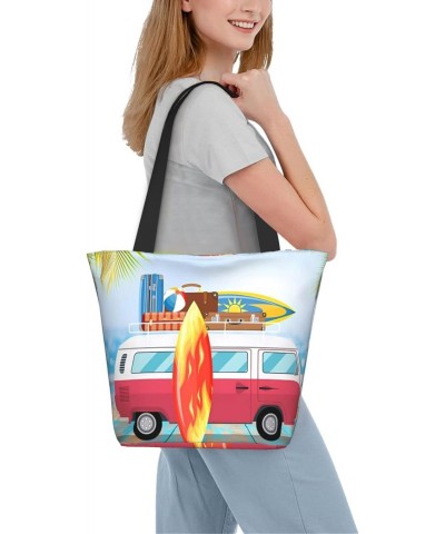 Shoulder Bag Seaside Beach Car Camping Casual Multipurpose Handbag For Women Girls $12.54 Totes