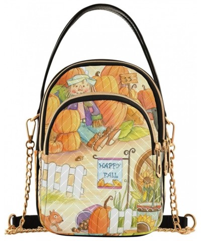 Pumpkins Autumn Fall Crossbody Bags for Women Cross Body Purse Hand Bag with Chain Strap for Carry on $14.81 Crossbody Bags