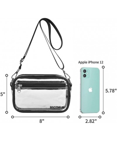 New Waterproof Transparent PVC Crossbody Bag with Detachable Shoulder Strap for Stadium Events and Coins Grey Gold Buckle $10...