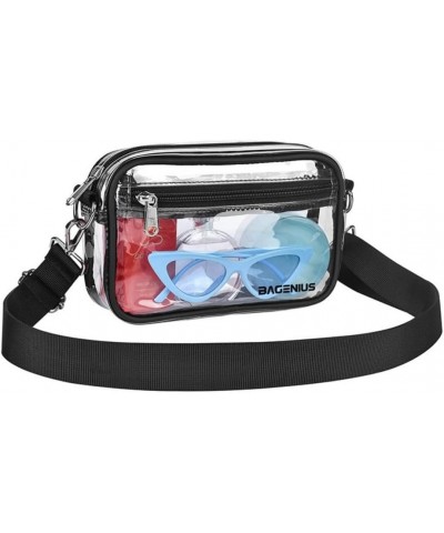 New Waterproof Transparent PVC Crossbody Bag with Detachable Shoulder Strap for Stadium Events and Coins Grey Gold Buckle $10...