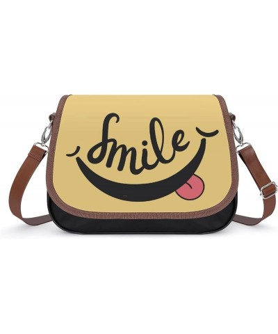 Fashion Crossbody Bags Women's Shoulder Bags Classic City Leather Satchels Hobo Bags Cute Smiling Color3 $22.35 Hobo Bags