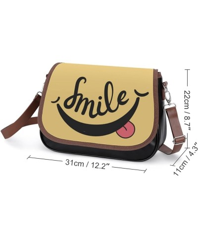 Fashion Crossbody Bags Women's Shoulder Bags Classic City Leather Satchels Hobo Bags Cute Smiling Color3 $22.35 Hobo Bags