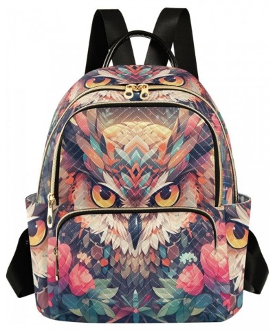 Medium Fashion Backpack for Women Vivid Flower Owl Print Ladies Travel Daypack Aesthetic Shoulder Bag 11.4×6.1×14.1 IN $16.56...