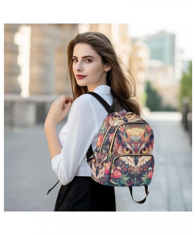 Medium Fashion Backpack for Women Vivid Flower Owl Print Ladies Travel Daypack Aesthetic Shoulder Bag 11.4×6.1×14.1 IN $16.56...