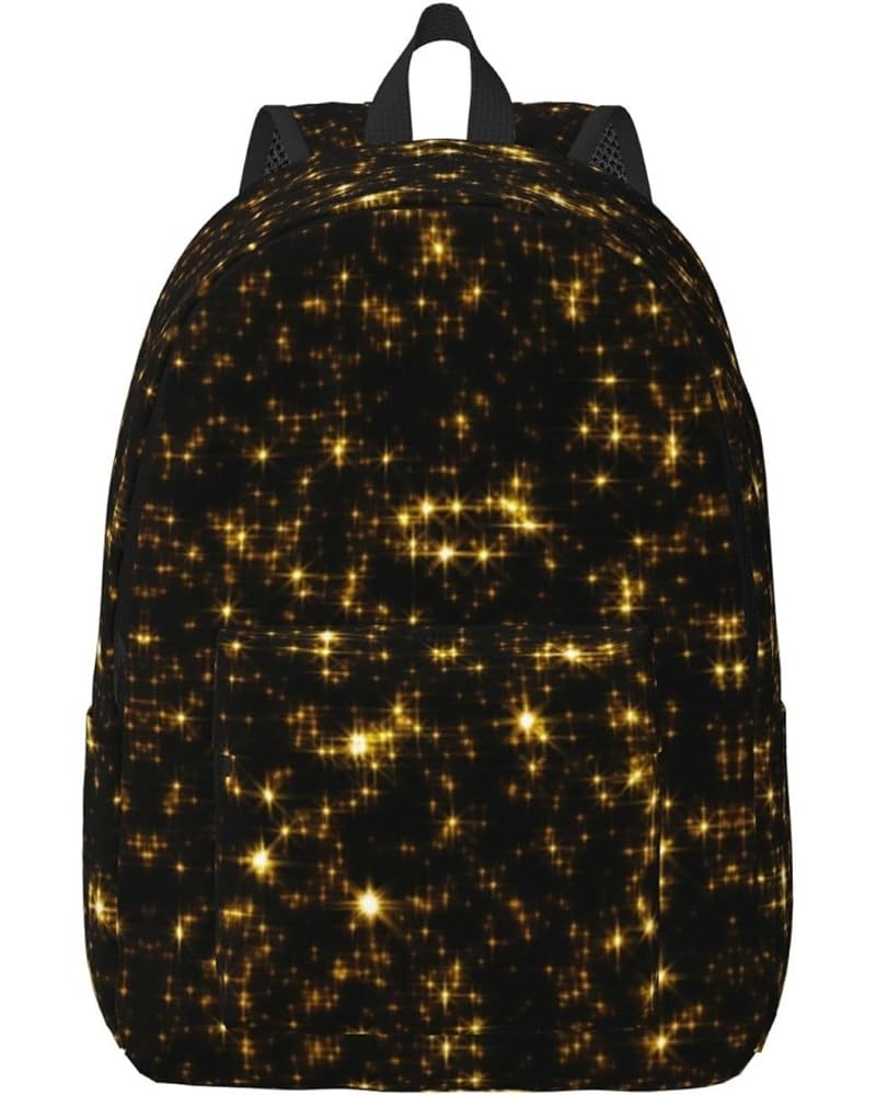 Black And Gold Wallpaper Print Unisex Canvas Backpack Cute Backpack For Travel Sports Casual Aesthetic Backpack Black Medium ...