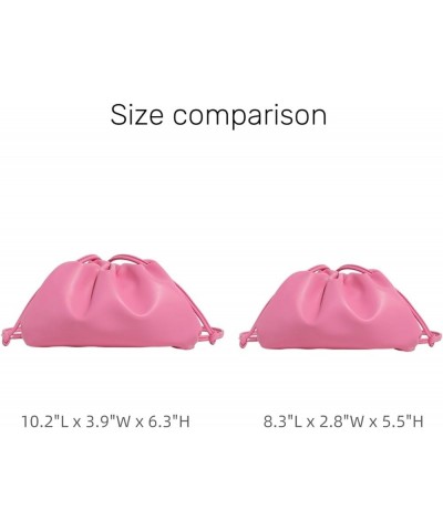 PU Leather Clutch Purse Cute Soft Dumpling Bags Chic Pleated Cloud Evening Bags for Wedding Prom Cocktail White Fuchsia Small...