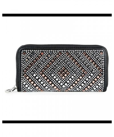 Rhinestone Bling Small Accordion Wallet Vegan Leather for Women for Cash Coin (7343-BK (Bling Black)) 7221-bk (Diamond Black)...