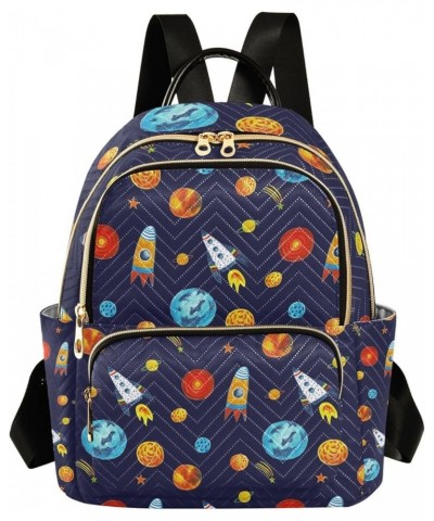 Women Backpack Vivid Rocket Planet Spaceship Anti-Theft Travel Backpack with Luggage Belt Lightweight Handbag Lady Purse Room...