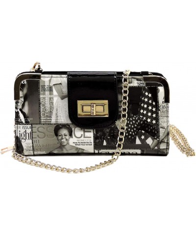 Glossy magazine cover collage cross body handbags purses clutches and wallets Michelle Obama bags (Wallet 6) $13.92 Crossbody...