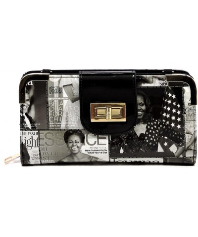 Glossy magazine cover collage cross body handbags purses clutches and wallets Michelle Obama bags (Wallet 6) $13.92 Crossbody...