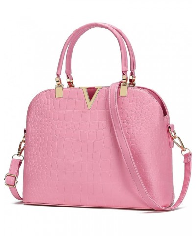 Ladies Shoulder Purse Pu Leather Satchel Handbags Tote Bag for Women Blight Pink $19.23 Totes