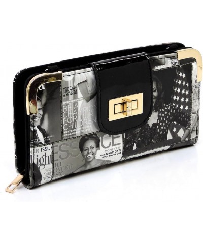 Glossy magazine cover collage cross body handbags purses clutches and wallets Michelle Obama bags (Wallet 6) $13.92 Crossbody...