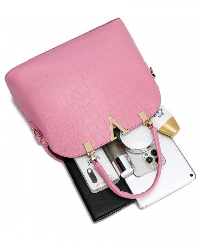 Ladies Shoulder Purse Pu Leather Satchel Handbags Tote Bag for Women Blight Pink $19.23 Totes