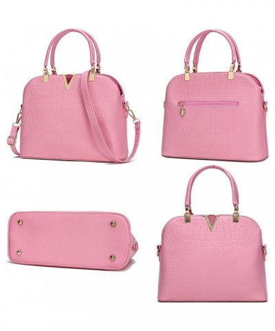 Ladies Shoulder Purse Pu Leather Satchel Handbags Tote Bag for Women Blight Pink $19.23 Totes