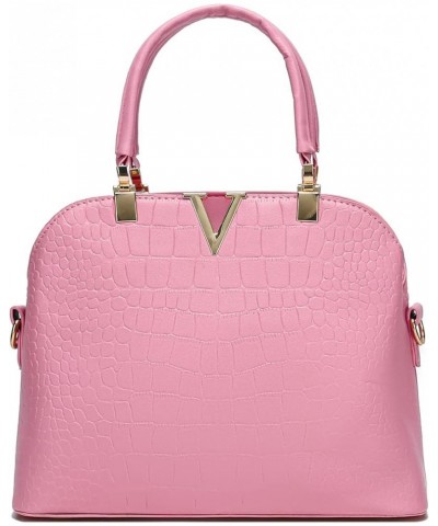 Ladies Shoulder Purse Pu Leather Satchel Handbags Tote Bag for Women Blight Pink $19.23 Totes