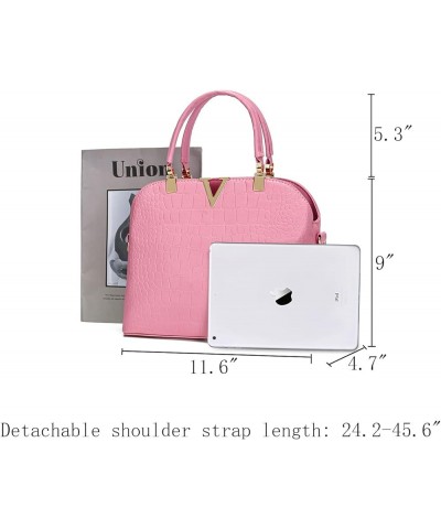 Ladies Shoulder Purse Pu Leather Satchel Handbags Tote Bag for Women Blight Pink $19.23 Totes