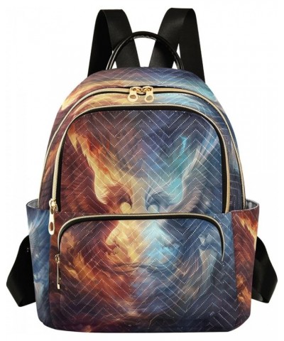 Fashion Backpack Mini Backpack Purse Casual Daily Backpack Orange White Phoenix for Travel for College Work Small $22.41 Back...