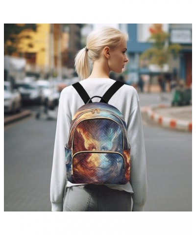 Fashion Backpack Mini Backpack Purse Casual Daily Backpack Orange White Phoenix for Travel for College Work Small $22.41 Back...