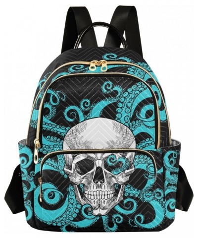 Skull and Tentacles Of The Octopus Mini Backpack Purse for Women Travel Bag Fashion Daypack Back Pack Shoulder Bag Multicolor...