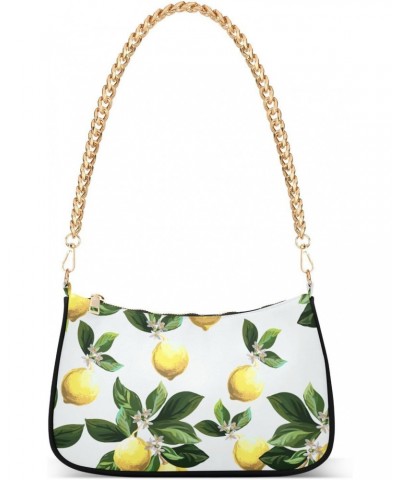 Fruit Shoulder Bag Summer Vibrant Lemon Leaves Women Clutch Handbag Shoulder Purch Boho Bag Date Chain Bag Tote Bag Spring Ho...