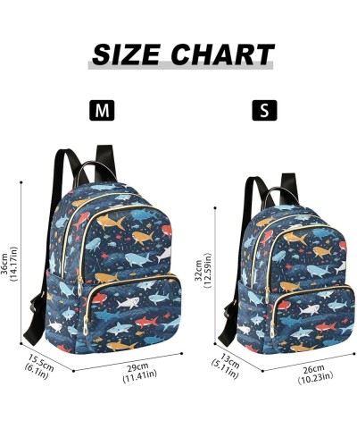 Blue Shark Backpack for Women Fashion Shoulder Bags Small Casual Daypack Travel Bag S 202a4118 202a4118 $19.13 Backpacks