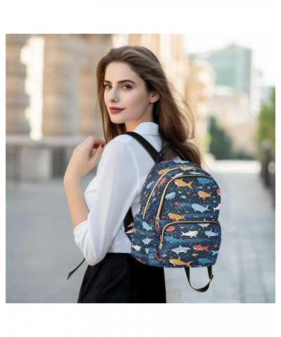 Blue Shark Backpack for Women Fashion Shoulder Bags Small Casual Daypack Travel Bag S 202a4118 202a4118 $19.13 Backpacks