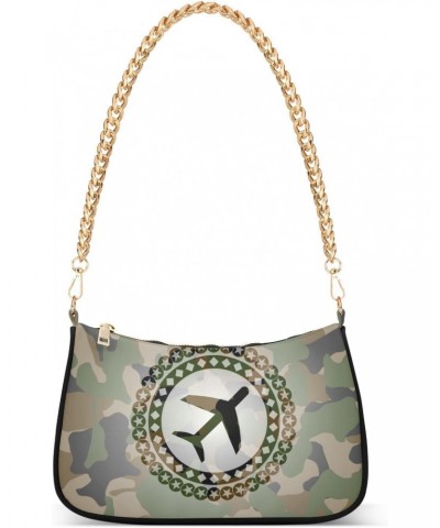 Shoulder Bag Military Camo Plane Flight Women Clutch Handbag Shoulder Purch Boho Bag Date Chain Bag Tote Bag Spring Holiday B...