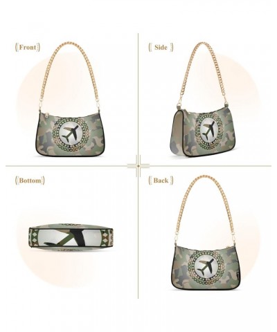 Shoulder Bag Military Camo Plane Flight Women Clutch Handbag Shoulder Purch Boho Bag Date Chain Bag Tote Bag Spring Holiday B...