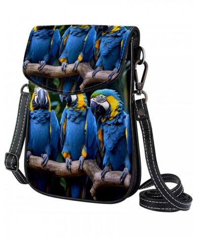 Crossbody Bags for Women,Crossbody Bag Men,Small Sling Bag,Blue Parrot Bird Tropical,Crossbody Purse $12.11 Crossbody Bags