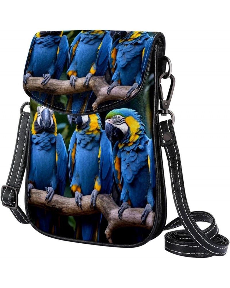 Crossbody Bags for Women,Crossbody Bag Men,Small Sling Bag,Blue Parrot Bird Tropical,Crossbody Purse $12.11 Crossbody Bags