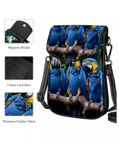 Crossbody Bags for Women,Crossbody Bag Men,Small Sling Bag,Blue Parrot Bird Tropical,Crossbody Purse $12.11 Crossbody Bags