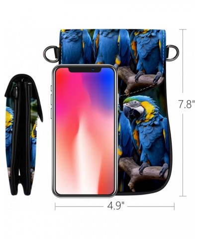 Crossbody Bags for Women,Crossbody Bag Men,Small Sling Bag,Blue Parrot Bird Tropical,Crossbody Purse $12.11 Crossbody Bags