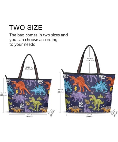 Summer Daisy Tote Handbags for Women Large Capacity Work Purse Designer Shoulder Bags Colored Lizard Dino $10.35 Totes