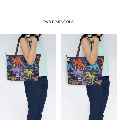 Summer Daisy Tote Handbags for Women Large Capacity Work Purse Designer Shoulder Bags Colored Lizard Dino $10.35 Totes