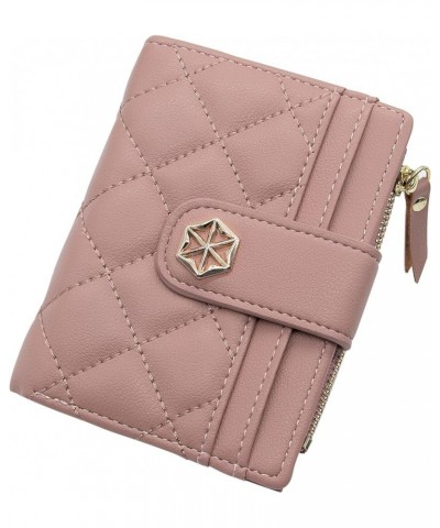 Womens Wallet Card Holder Small Bifold RFID Blocking Purse Short Quilted Leather Pocket for Women Girls Ladies (Black) Pink $...