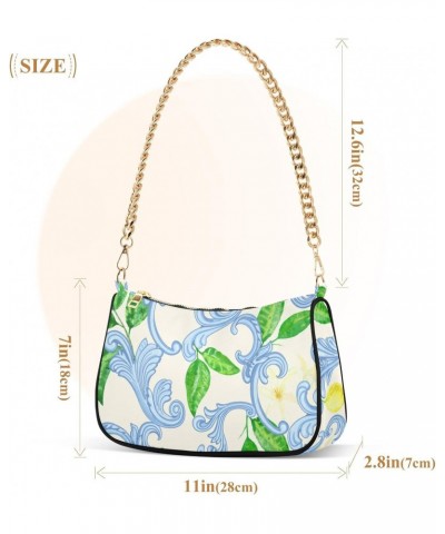 Floral Lemon Fashion Quilted Crossbody Bag for Women Shoulder Evening Purse with Gold Chain & Smooth Zipper Stylish Messenger...