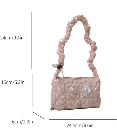 Puffer Shoulder Bag Quilted Tote Bag for Women, Puffy Hobo Bag Lightweight Padding Nylon Handbag Cotton Padded Purse Pink-b $...