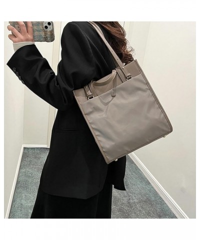 Women's Nylon Shoulder Bag Casual Handbag Hobo Bag Large Totes Lightweight Top Handle Purse for Travel Work Gray $26.34 Totes